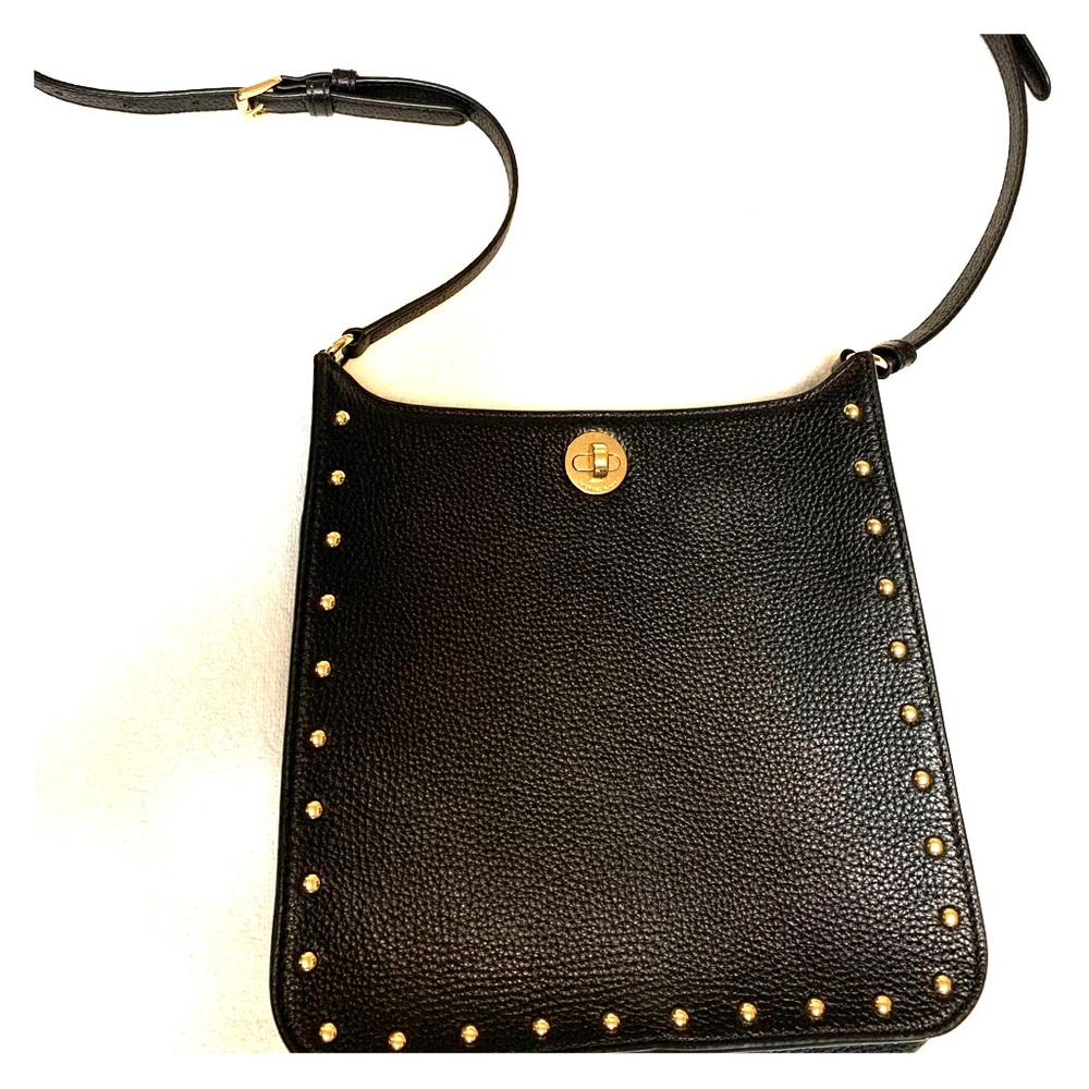 Michael Kors Studded Black Leather Crossbody Bag